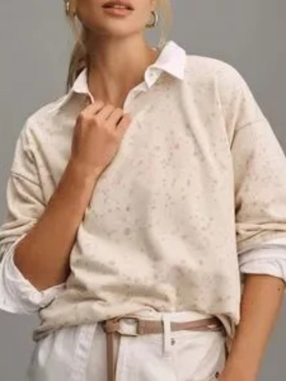 Anthropologie Sweatshirt L Paint Splattered